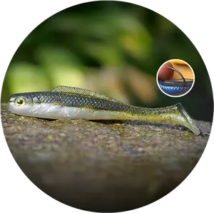 Redbass gumová nástraha ripper kicker olive/silver - l 100 mm