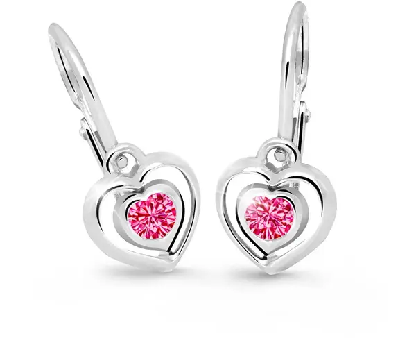 Cutie Jewellery Dětské srdíčkové náušnice C2752-10-X-2 fuchsiová