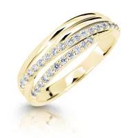 Cutie Jewellery Třpytivý prsten ze žlutého zlata Z6716-3352-10-X-1 54 mm