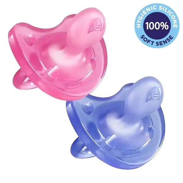 CHICCO Dudlík Physio Soft celosilikonový 16-36m dívka 2 ks