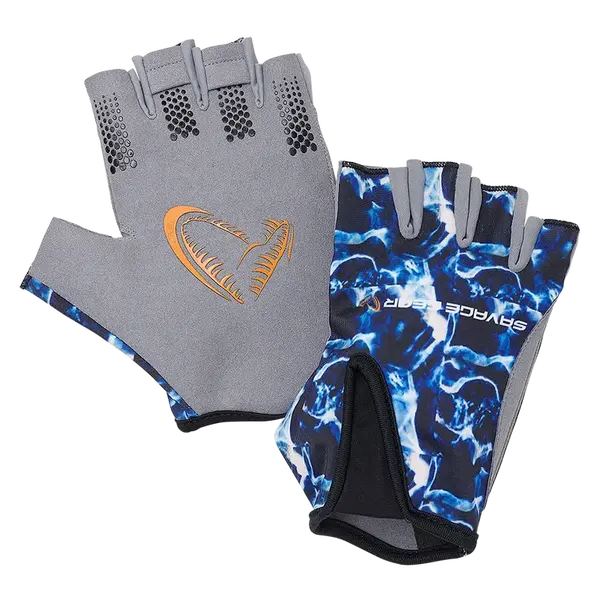 Savage gear rukavice marine half glove sea blue - xl