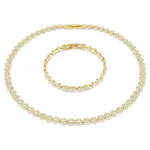 Swarovski Luxusní pozlacená sada šperků s krystaly Angelic 5720506 (náramek, náhrdelník)