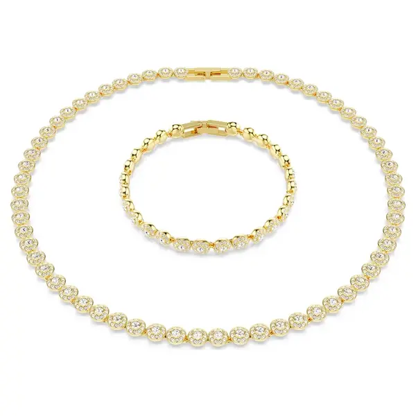 Swarovski Luxusní pozlacená sada šperků s krystaly Angelic 5720506 (náramek, náhrdelník)