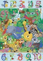 Obrovské puzzle – Od 1 do 10 v džungli - puzzle z kategorie Maxi dílky
