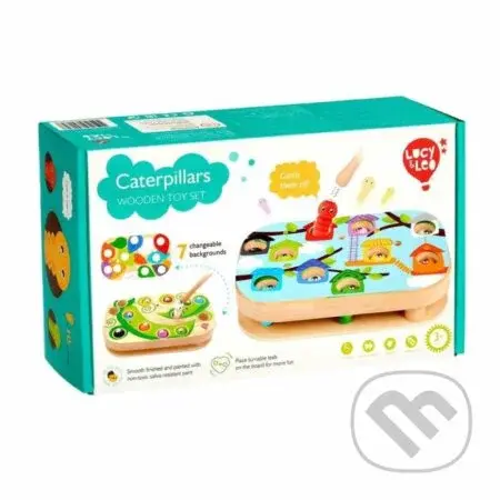 Lucy & Leo Chytání housenek (dřevěná motorická stolní hra s magnety)