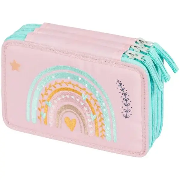 BAAGL DUHA Školní penál, růžová, velikost