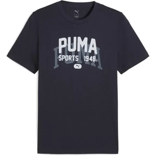 Puma GRAPHIC VARSITY TEE Pánské triko, tmavě modrá, velikost