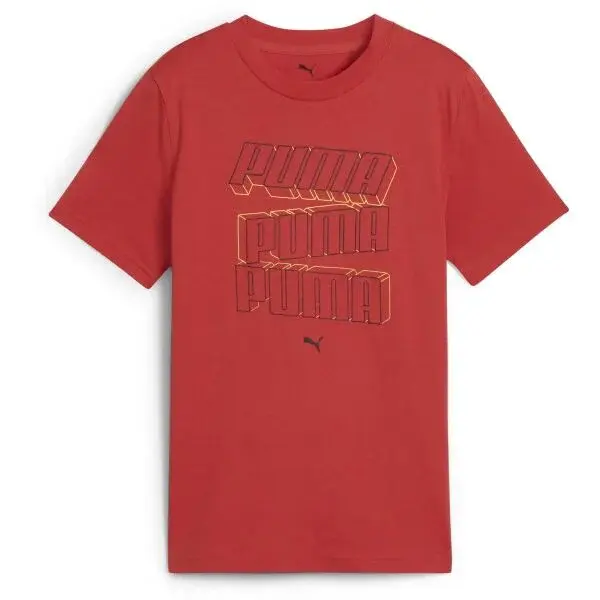 Puma ESSENTIALS LOGO LAB HOG TEE B Chlapecké triko, červená, velikost