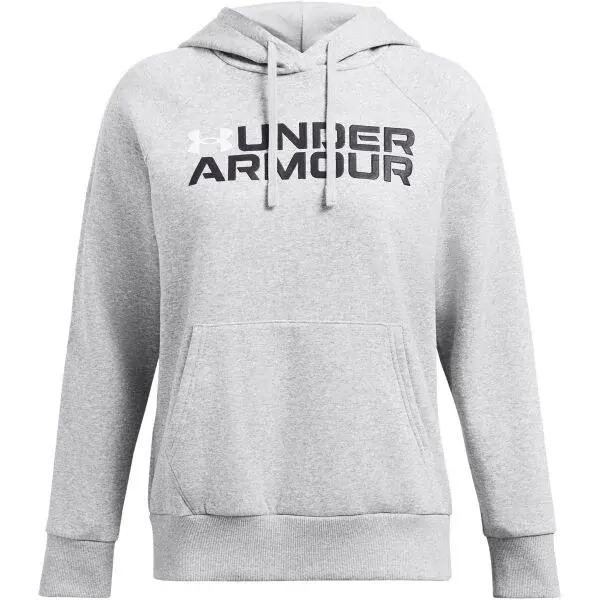 Under Armour RIVAL FLEECE WORDMARK Dámská mikina, šedá, velikost S