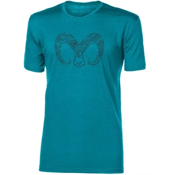 PROGRESS HRUTUR RAM Pánské merino triko, tyrkysová, velikost