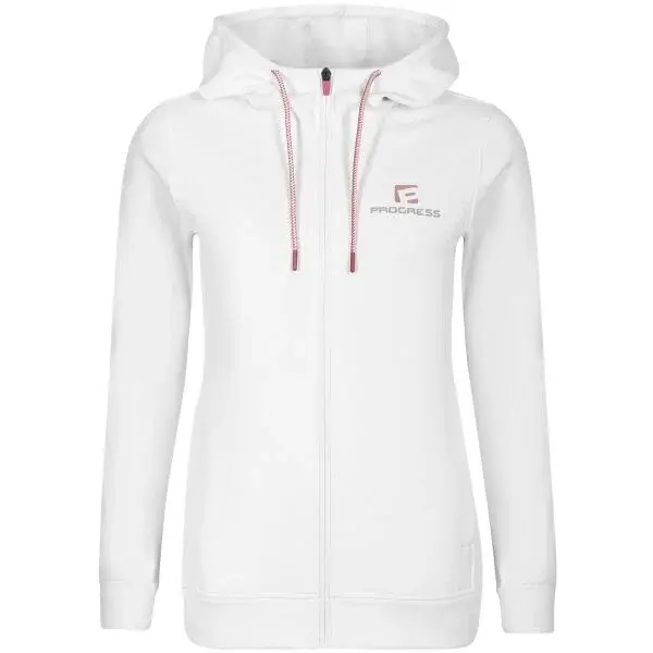 PROGRESS LIBERA Dámská sportovní mikina s kapucí, bílá, velikost