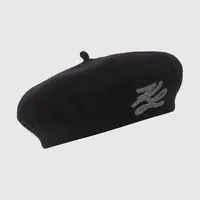 Vlněný baret Karl Lagerfeld černá barva, A4W33002