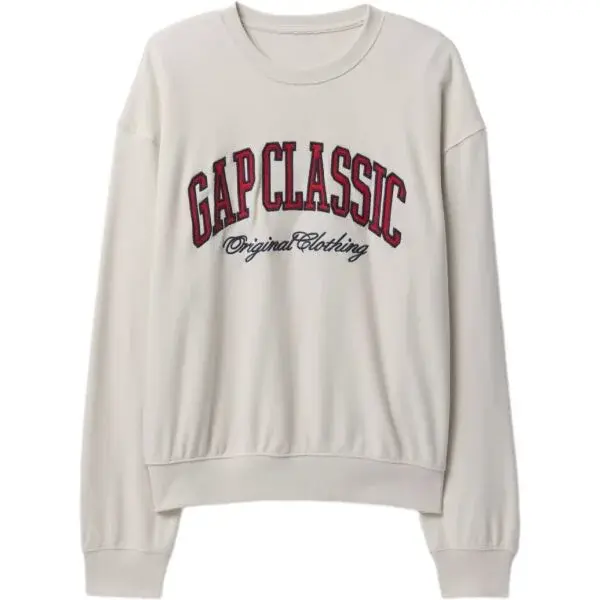 GAP CLASSIC LOGO CREW Pánská mikina, béžová, velikost