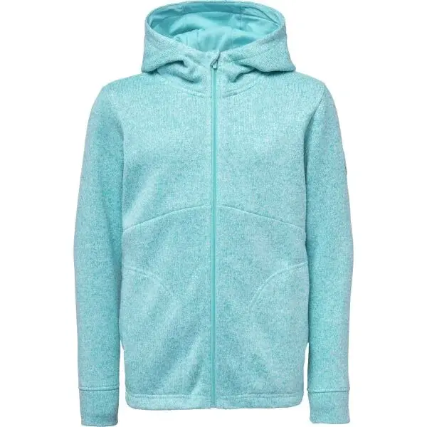 Lewro DERYN Dětská fleecová mikina svetrového vzhledu, tyrkysová, velikost 164-170