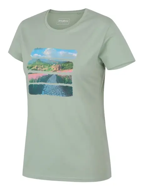 Husky  Tee Flo L light green, L Dámske bavlnené tričko