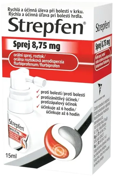 STREPFEN Sprej 8,75mg orálna roztoková aerodisperzia 15 ml