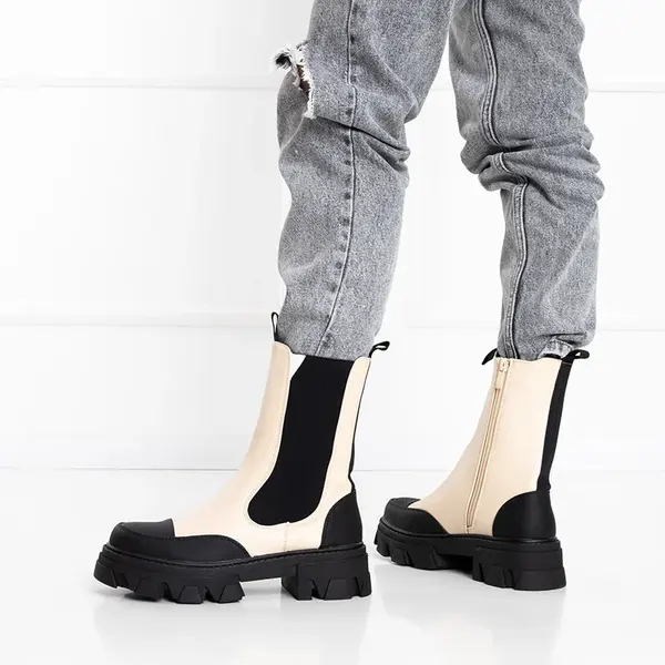 Resti Beige women's boots on a massive sole Rosidi - Footwear