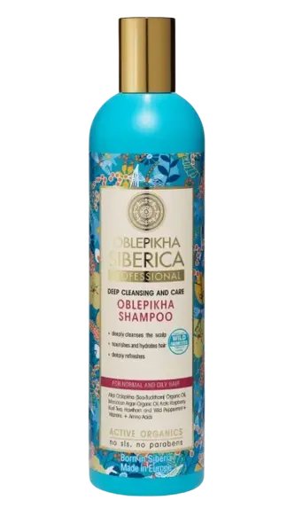 NATURA SIBERICA Rakytníkový šampón pre normálné a mastné vlasy -  Hĺbkové umývanie a starostlivosť 400 ml