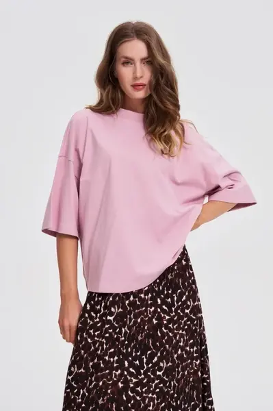 Marisse Plain Oversized Pink Blouse