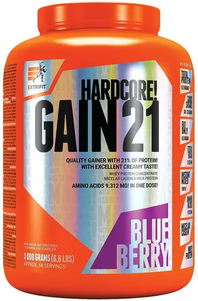 EXTRIFIT Hardcore Gain 21 čučoriedka 3 kg
