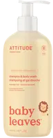 ATTITUDE Baby Leaves Detské telové mydlo a šampón (2v1) s vôňou hruškovej šťavy 473 ml