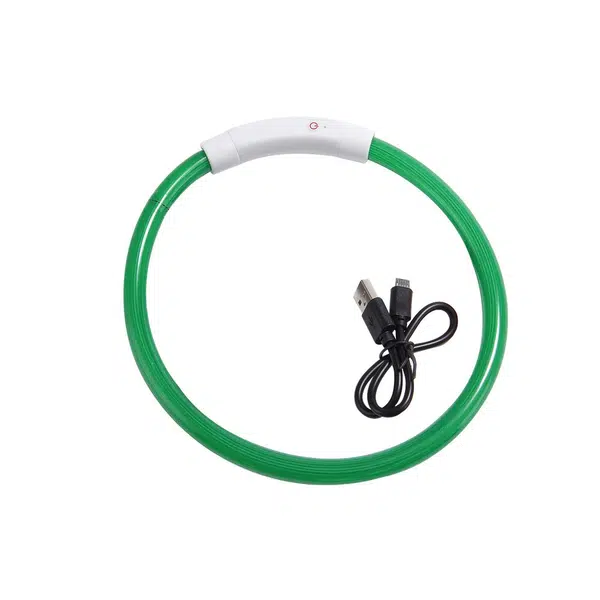 Reedog Full Light USB nabíjací svietiaci obojok pre psy a mačky - zelená - S