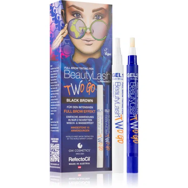 RefectoCil BeautyLash Two Go farba na obočie odtieň Black Brown 2x15 ml