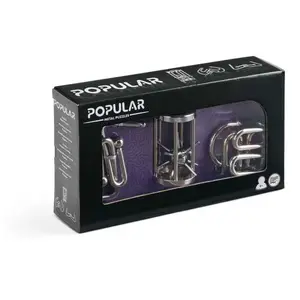 POPULAR TEASER 3 KS Sada hlavolamů, stříbrná, velikost