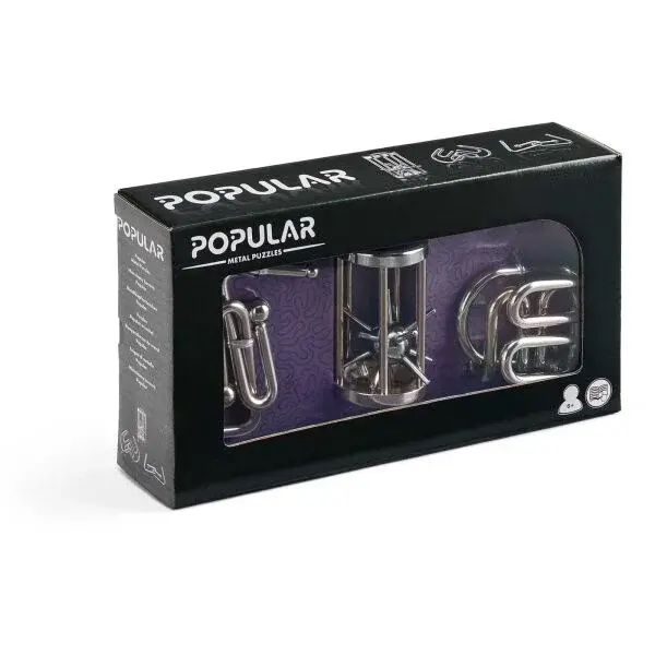 POPULAR TEASER 3 KS Sada hlavolamů, stříbrná, velikost