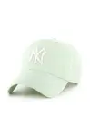 Bavlněná baseballová čepice 47 brand MLB New York Yankees zelená barva, s aplikací, B-NLRGW17GWS-B0