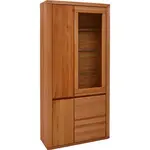 Voleo VITRÍNA, dub, jádrový buk, 98/204/38 cm