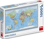 Politická mapa světa 1000 puzzle (poškozená)