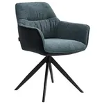 Novel ŽIDLE S PODRUČKAMI, železo, tkaná látka, modrá, černá