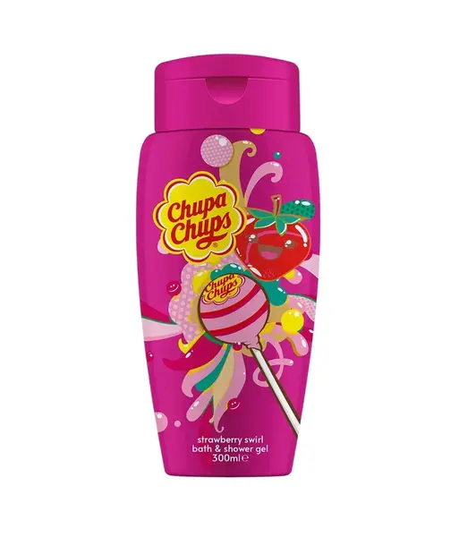 Chupa Chups Jahoda sprchový gel a pěna do koupele 300 ml