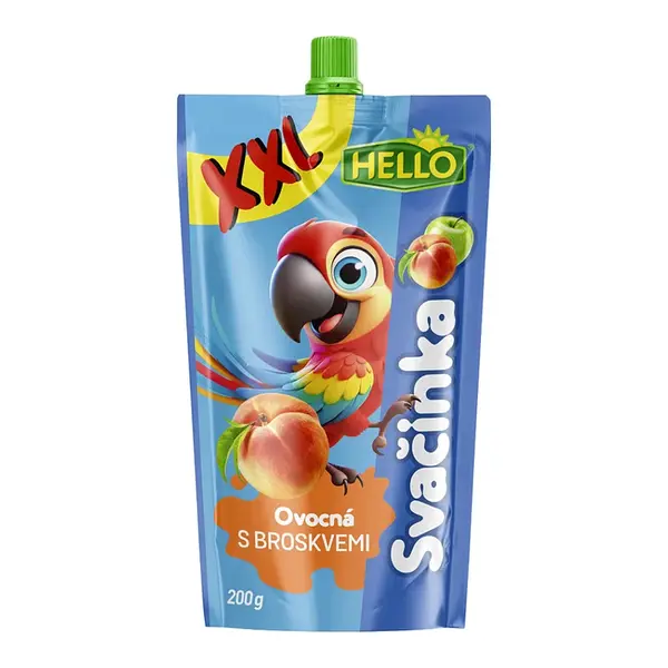 HELLO XXL Kapsička s broskyňami 200 g x 10 kusov