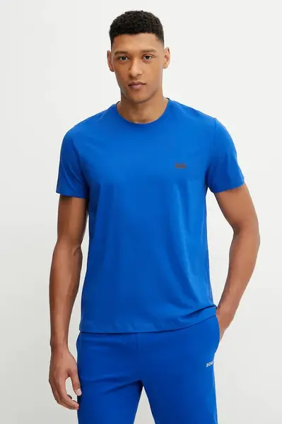 Bavlněné tričko BOSS T-ShirtRN 365 fialová barva, 50531401