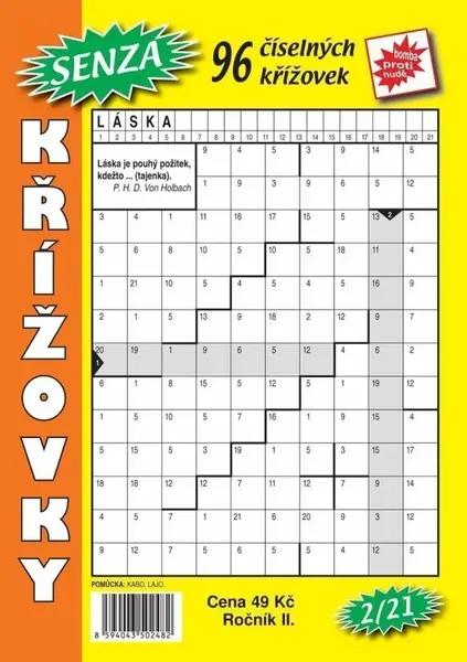 Senza číselné křížovky 2/2021