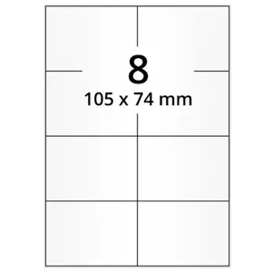 Samolepicí PE etikety 105 x 74 mm, 800 listů