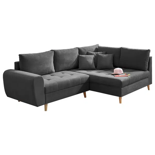 MID.YOU ROHOVÁ SEDAČKA, textil, kompozitní dřevo, antracitová