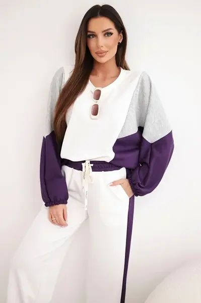 Dámska súprava s voľným svetrom a širokými nohavicami