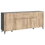 Livetastic ŠIROKÁ KOMODA, antracitová, barvy dubu košíčkatého, 180/76/37,5 cm