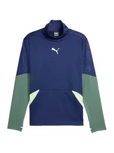 PUMA Funkčné tričko  tmavomodrá / zelená / biela