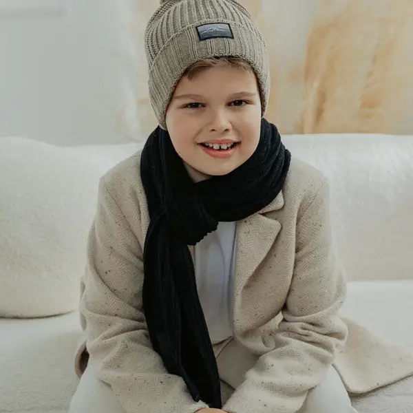 Dětská čepice Jamiks ANTON IV hnědá barva, JZH029