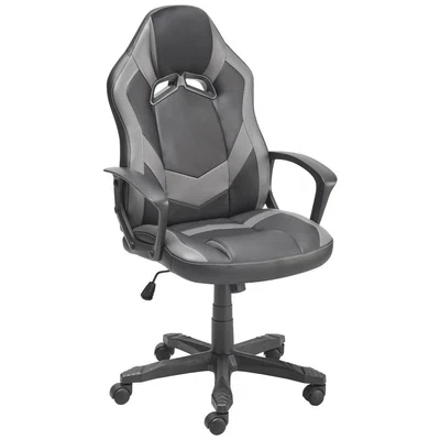MID.YOU HERNÍ ŽIDLE, vzhled kůže, šedá, černá
