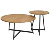 Boxxx SADA KONFERENČNÍCH STOLKŮ, černá, divoký dub, dřevo, kov, 60/60/40 cm