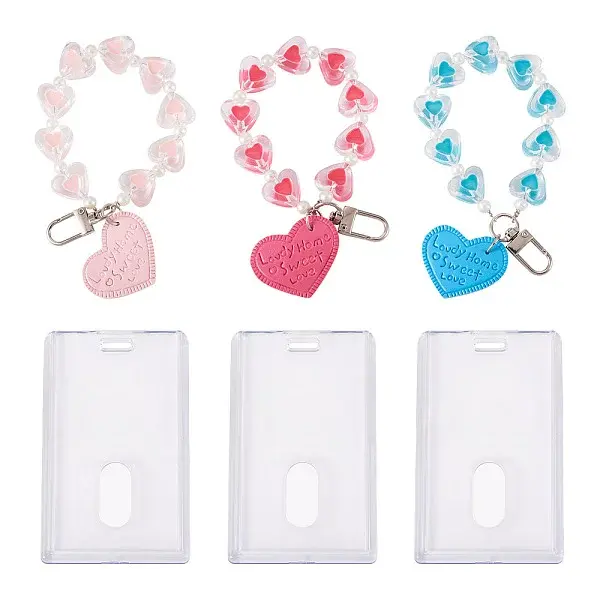 3Pcs 3 Colors Rectangle Acrylic Card Holders