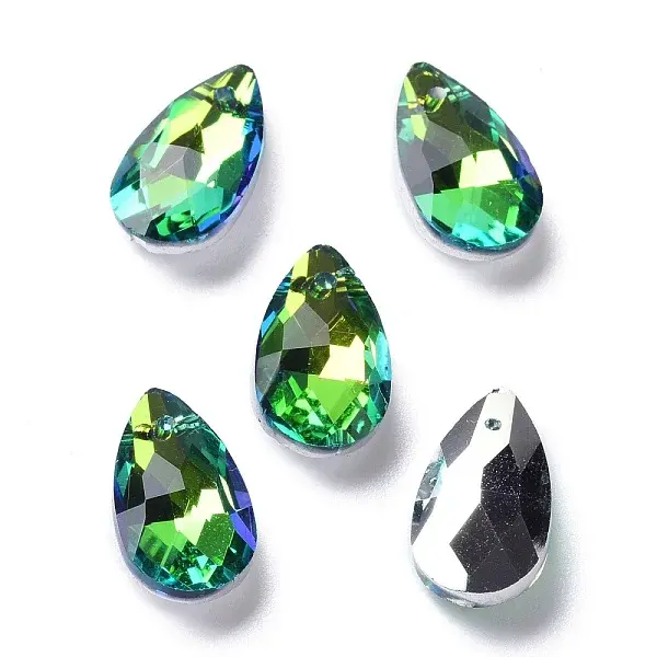 Faceted Teardrop Glass Pendants