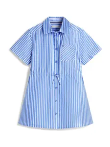 TOMMY HILFIGER Šaty  kráľovská modrá / biela