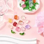 40Pcs 2 Styles Transparent Glass Beads