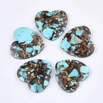 Assembled Natural Bronzite and Synthetic Turquoise Pendants